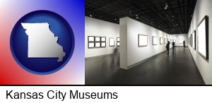 Kansas City, Missouri - people viewing paintings in an art museum
