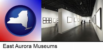 people viewing paintings in an art museum in East Aurora, NY