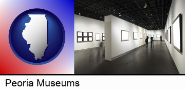 people viewing paintings in an art museum in Peoria, IL